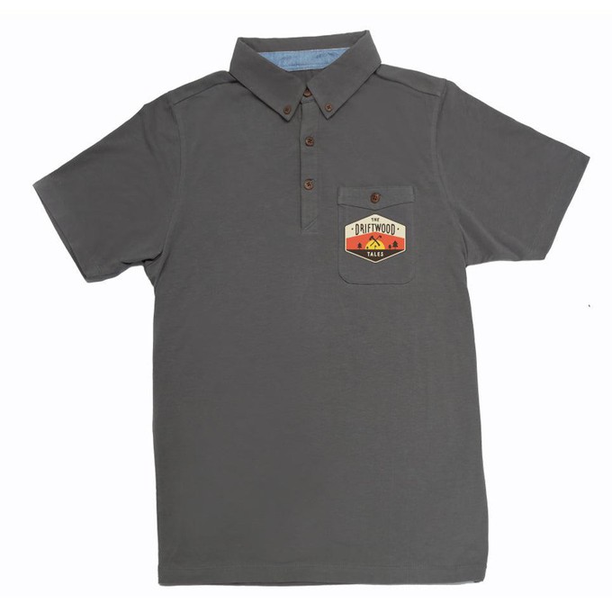 Polo shirt Basic - Anthracite gray - with DRIFTWOOD badge from The Driftwood Tales