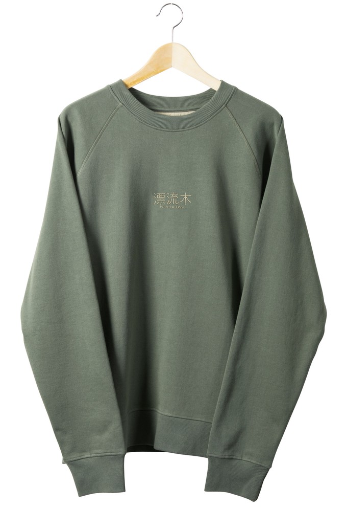 Sweatshirt - organic cotton - Japanese Driftwood - army green from The Driftwood Tales