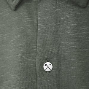 Shirt - Organic cotton - Army green - hidden button down from The Driftwood Tales
