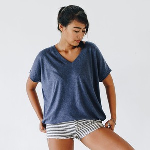 Butterfly T-shirt - recycled fabric - blue melange from The Driftwood Tales
