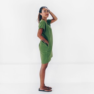 Dress - recycled linen blend - retro greenº from The Driftwood Tales