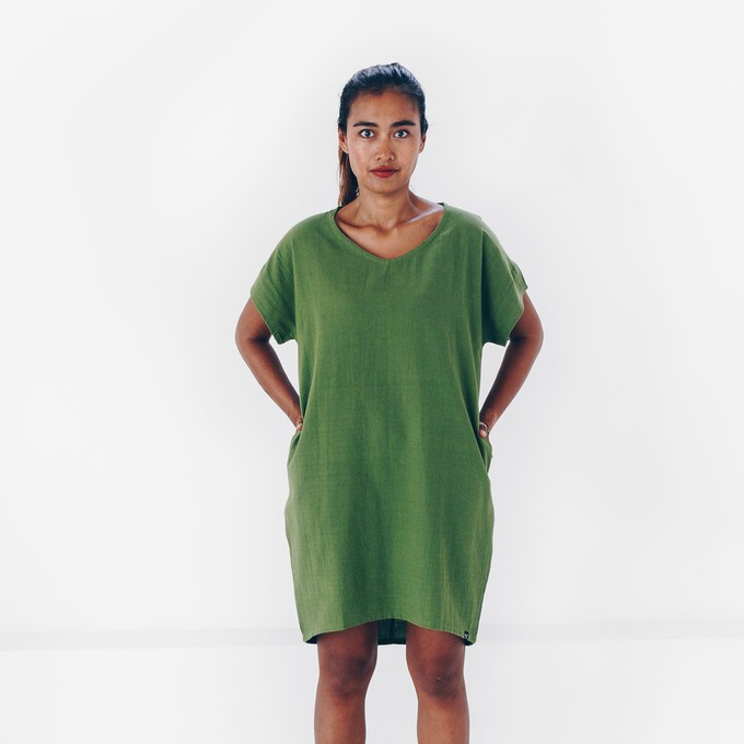 Dress - recycled linen blend - retro greenº from The Driftwood Tales
