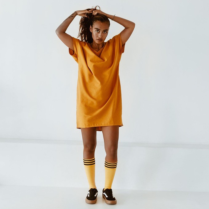 Dress - recycled cotton - turmeric from The Driftwood Tales