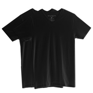 2 x T-Shirt Basic - Bio-Baumwolle - schwarz - V-Ausschnitt from The Driftwood Tales