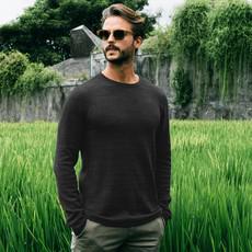 Sweater - knitted with organic cotton - Black via The Driftwood Tales