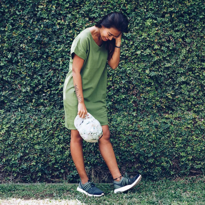 Dress - recycled cotton - retro green from The Driftwood Tales