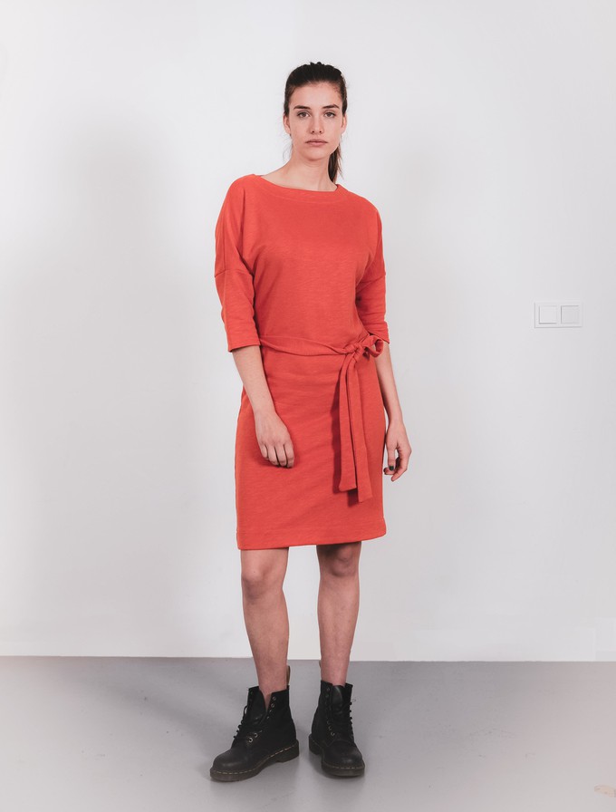 Dress - recycled sweatshirt fabric - orange from The Driftwood Tales