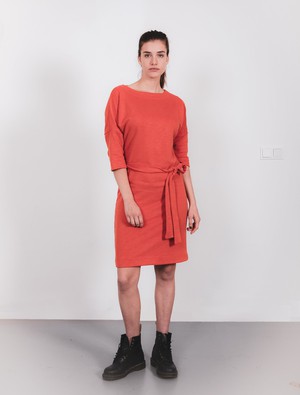 Dress - recycled sweatshirt fabric - orange from The Driftwood Tales