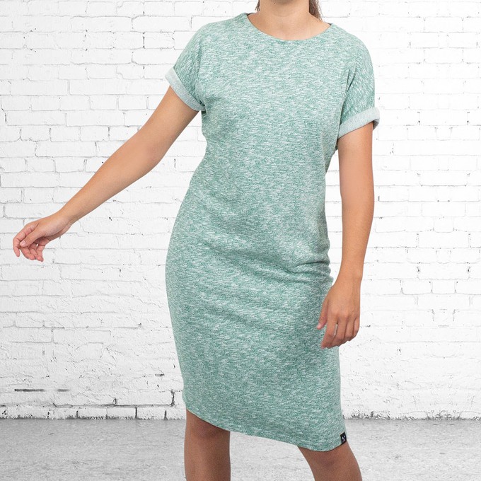 Dress - recycled cotton - green/white melange from The Driftwood Tales