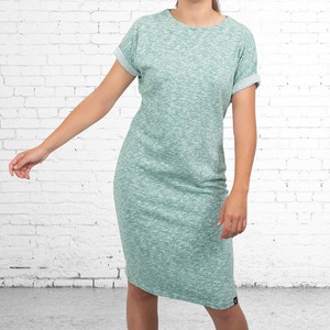 Dress - recycled cotton - green/white melangeº from The Driftwood Tales