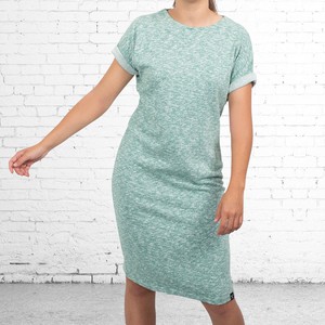 Dress - recycled cotton - green/white melange from The Driftwood Tales