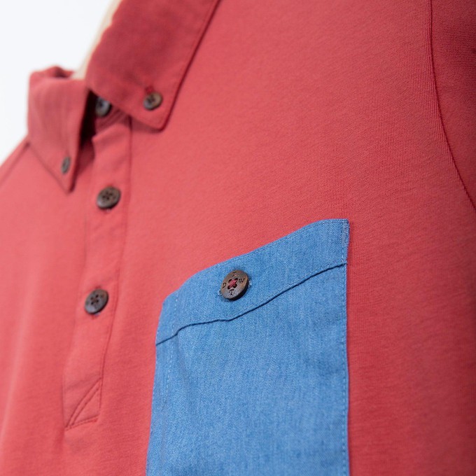 Polo shirt Basic - Red + jeans chest pocket from The Driftwood Tales