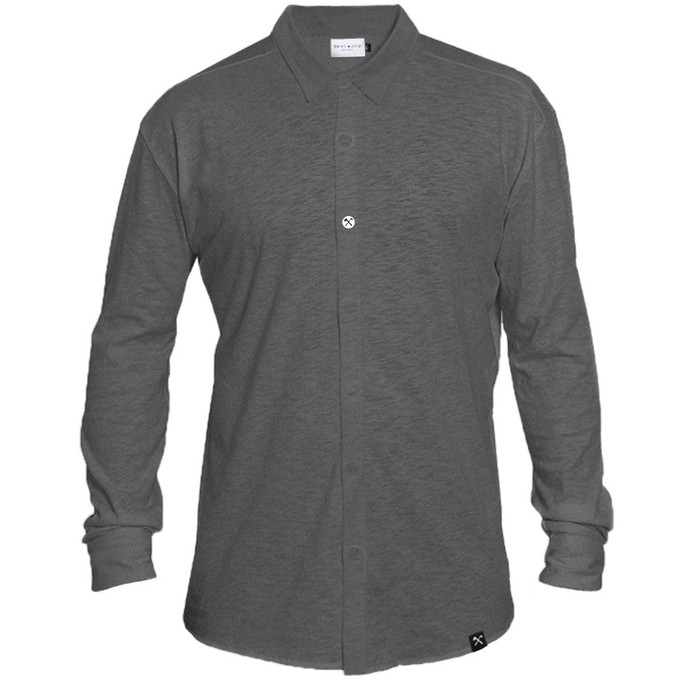 Shirt - Organic Cotton - Anthracite - Concealed Button Down from The Driftwood Tales