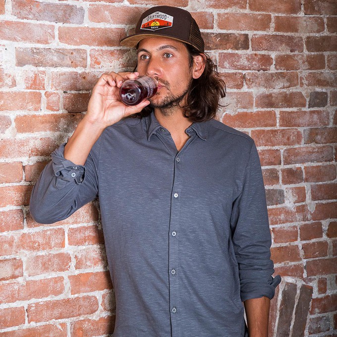 Shirt - Organic Cotton - Anthracite - Concealed Button Down from The Driftwood Tales