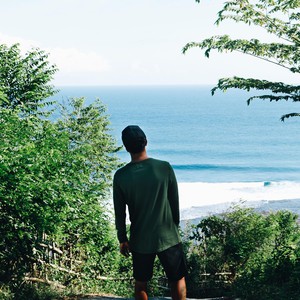 Long sleeve t-shirt - organic cotton - Dark green and Navy from The Driftwood Tales