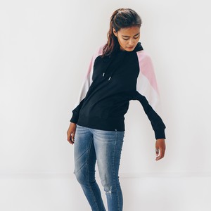 AMY - hoody black - made of organic cotton - black, white, pinkº from The Driftwood Tales