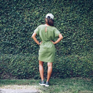 Dress - recycled cotton - retro green from The Driftwood Tales