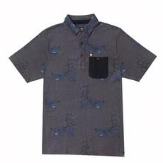 Polo Shirt - Purple - Black with Japanese Edo Art Print via The Driftwood Tales