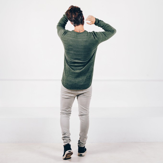 Sweater - knitted with organic cotton - Army green from The Driftwood Tales