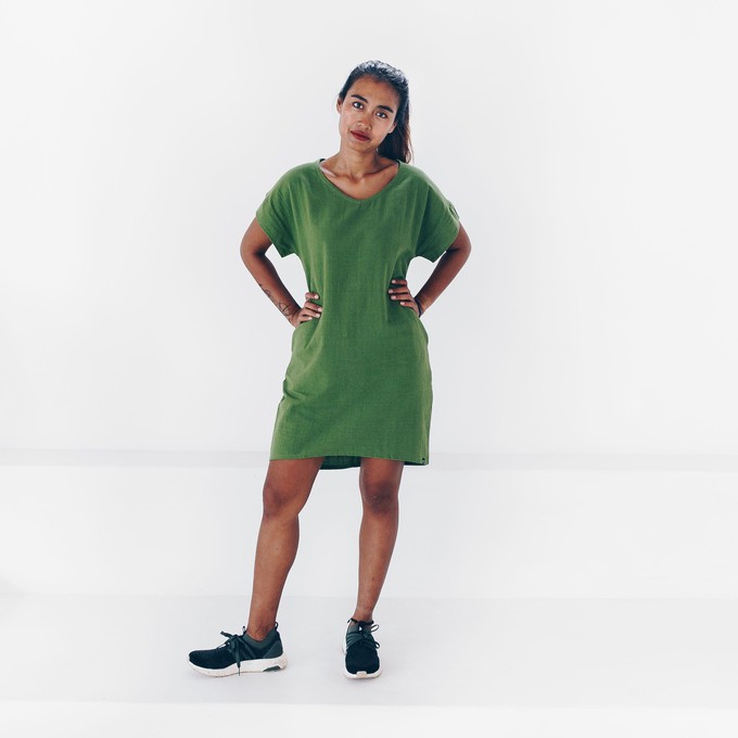 Dress - recycled cotton - retro green from The Driftwood Tales