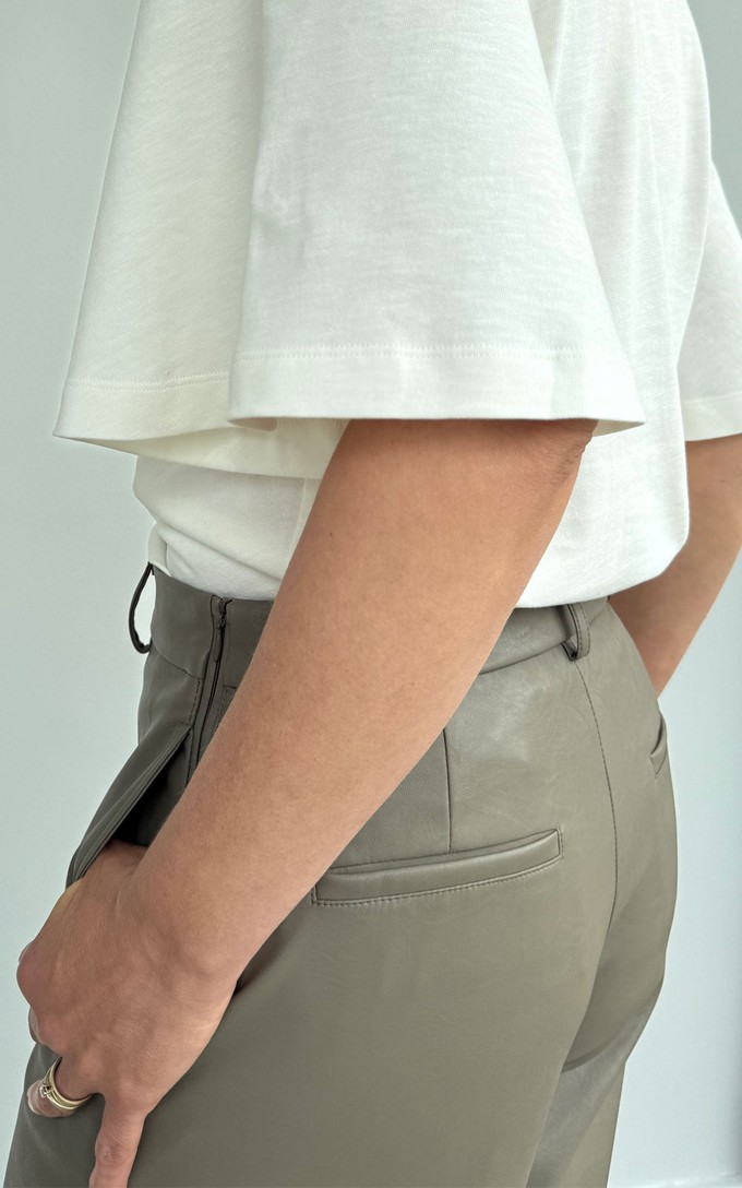 CHARLIE LEATHER WIDE LEG PANTS from The Make