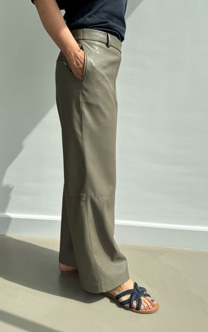 CHARLIE LEATHER WIDE LEG PANTS from The Make