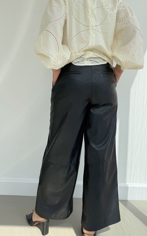 CHARLIE LEATHER WIDE LEG PANTS from The Make