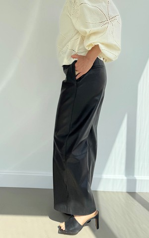 CHARLIE LEATHER WIDE LEG PANTS from The Make