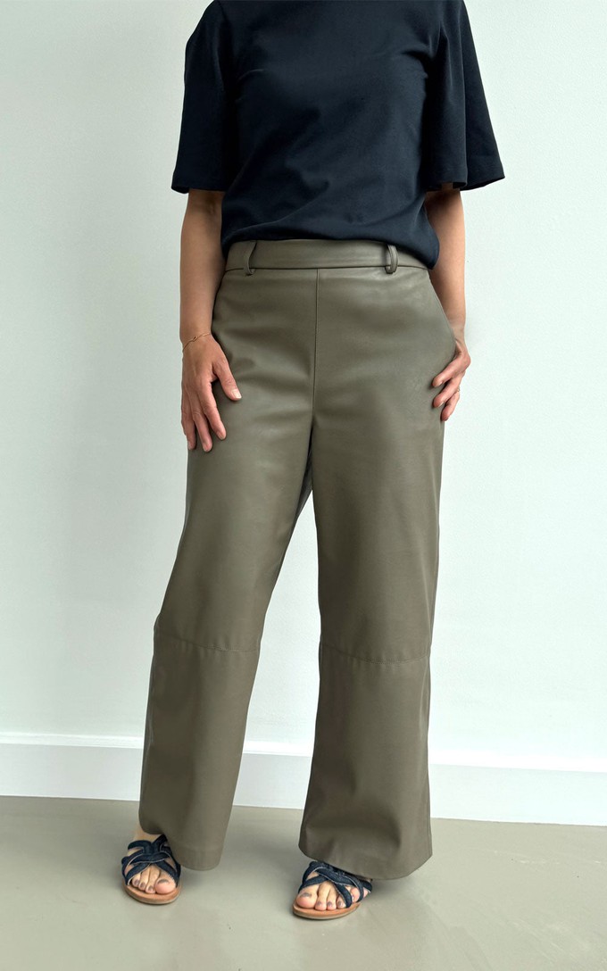 CHARLIE LEATHER WIDE LEG PANTS from The Make