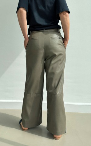 CHARLIE LEATHER WIDE LEG PANTS from The Make