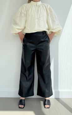 CHARLIE LEATHER WIDE LEG PANTS via The Make