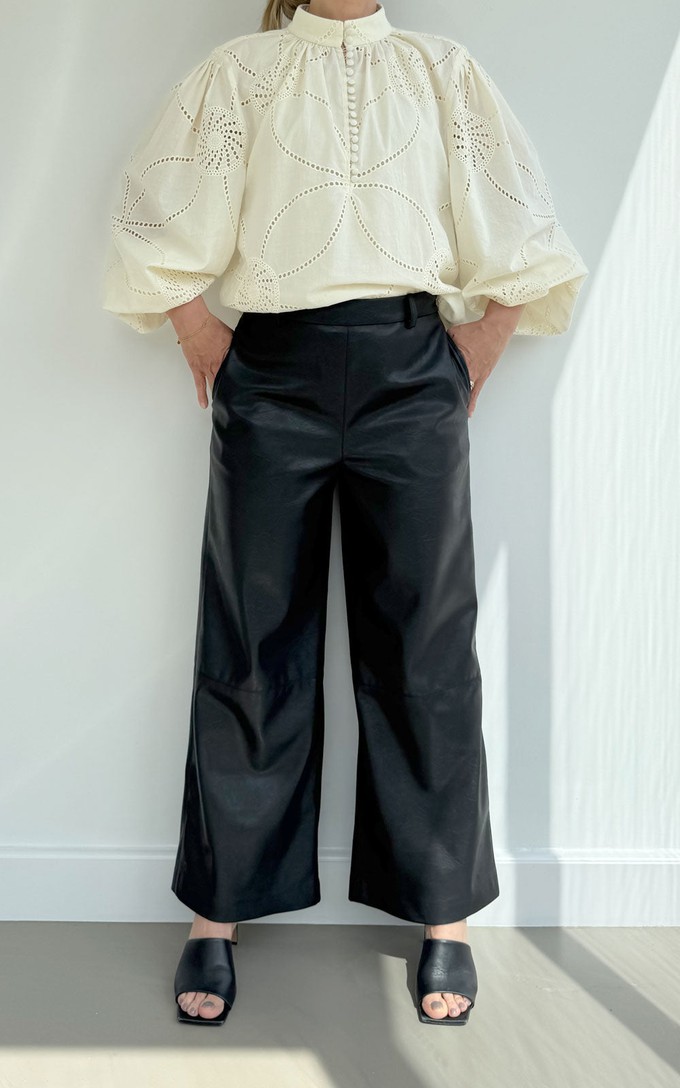 CHARLIE LEATHER WIDE LEG PANTS from The Make