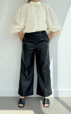 CHARLIE LEATHER WIDE LEG PANTS from The Make