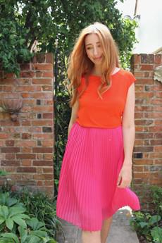 BEYOND Colour Block Pleated Skirt Dress via Tilbea London