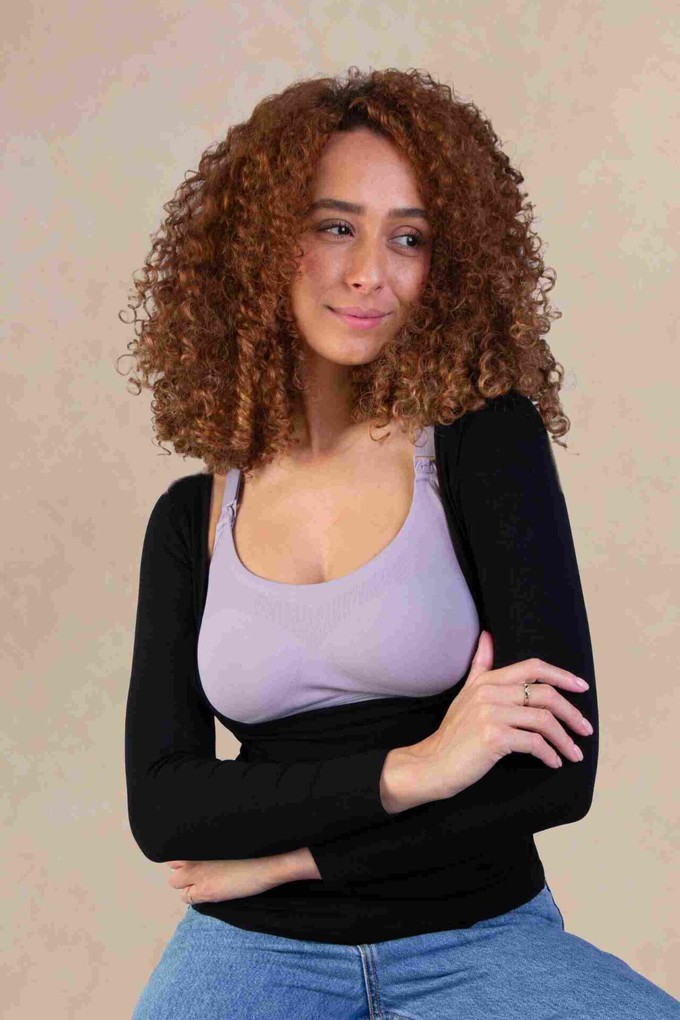 Under Bust Long Sleeve Nursing Top Black from Tilbea London