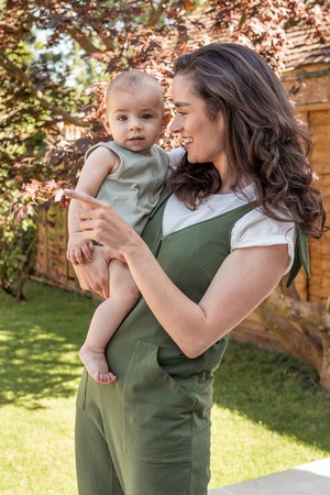 Fern Breastfeeding Jumpsuit | Green from Tilbea London