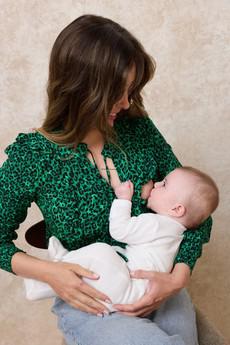 Orna Frill Nursing Shirt | Green via Tilbea London