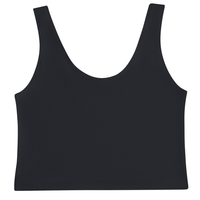 Jet Black Organic Cotton Cropped Tank Top from TIZZ & TONIC