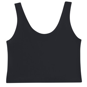 Jet Black Organic Cotton Cropped Tank Top from TIZZ & TONIC