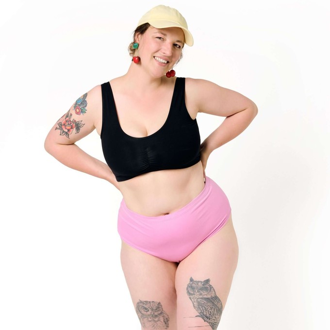 Black Organic Cotton Padded Soft Bra from TIZZ & TONIC
