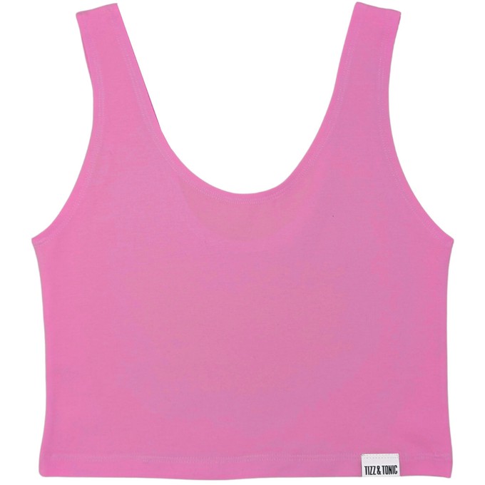 Bubblegum Organic Cotton Cropped Tank Top from TIZZ & TONIC