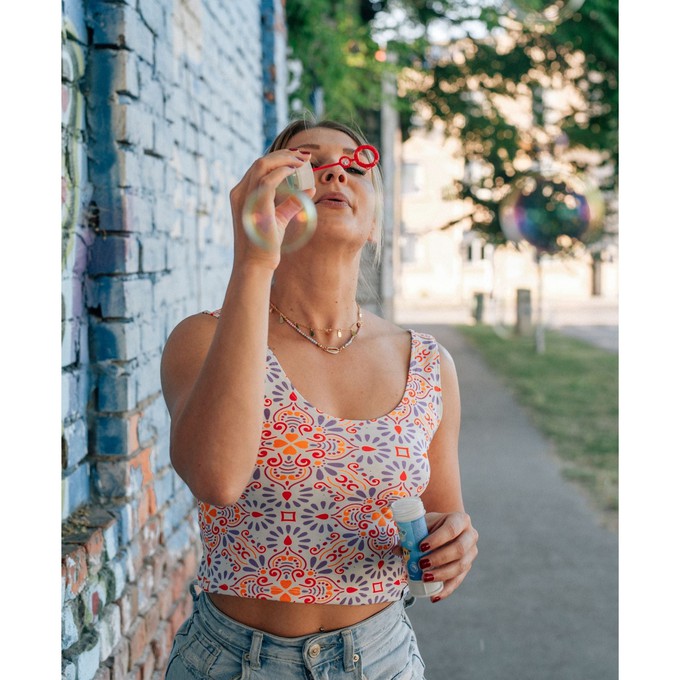 Mediterranean Organic Cotton Cropped Tank Top (Lightweight Fit) from TIZZ & TONIC