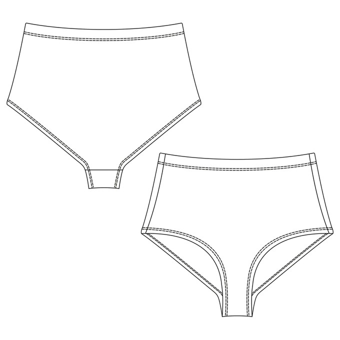 White Organic Cotton Hi-Waist Panty from TIZZ & TONIC
