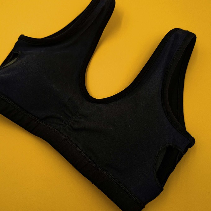 Black Organic Cotton Padded Soft Bra from TIZZ & TONIC