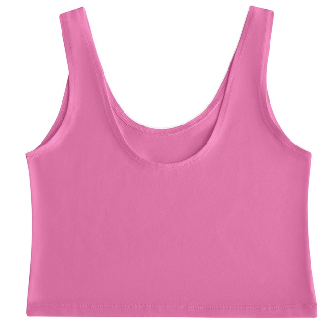 Bubblegum Organic Cotton Cropped Tank Top from TIZZ & TONIC