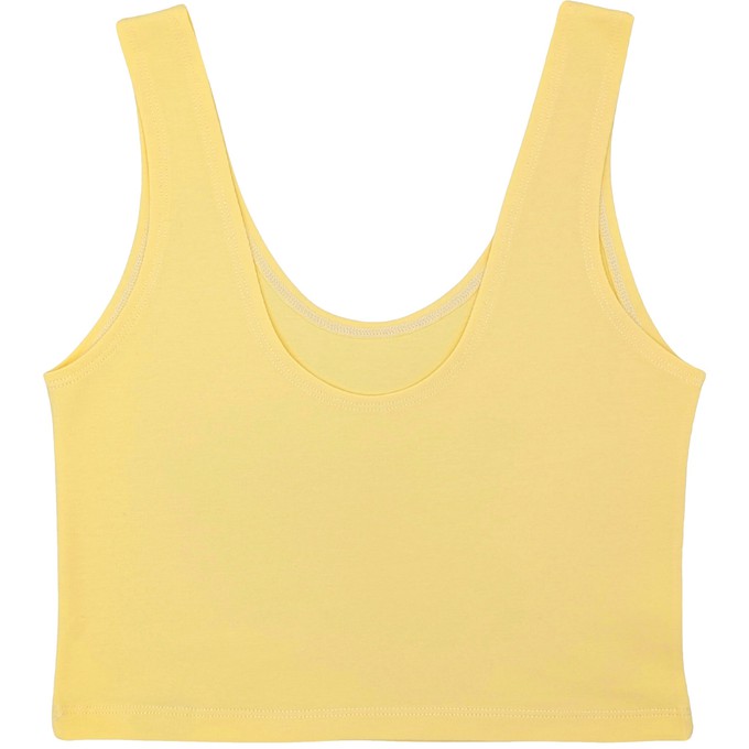 Butter Yellow Organic Cotton Cropped Tank Top (Classic Fit) from TIZZ & TONIC