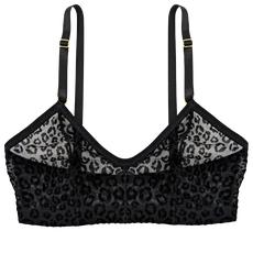 Leopard Print Mesh Soda Bralette (Black) via TIZZ & TONIC