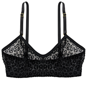 Leopard Print Mesh Soda Bralette (Black) from TIZZ & TONIC