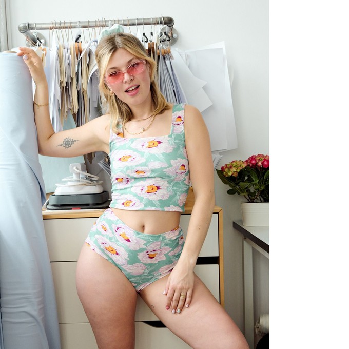 Blossom + Baby Blue Supima Cotton Reversible Tank Top from TIZZ & TONIC
