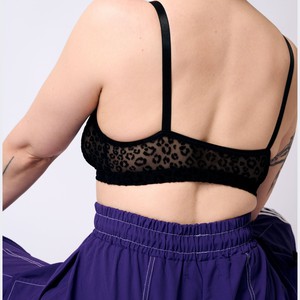Leopard Print Mesh Soda Bralette (Black) from TIZZ & TONIC